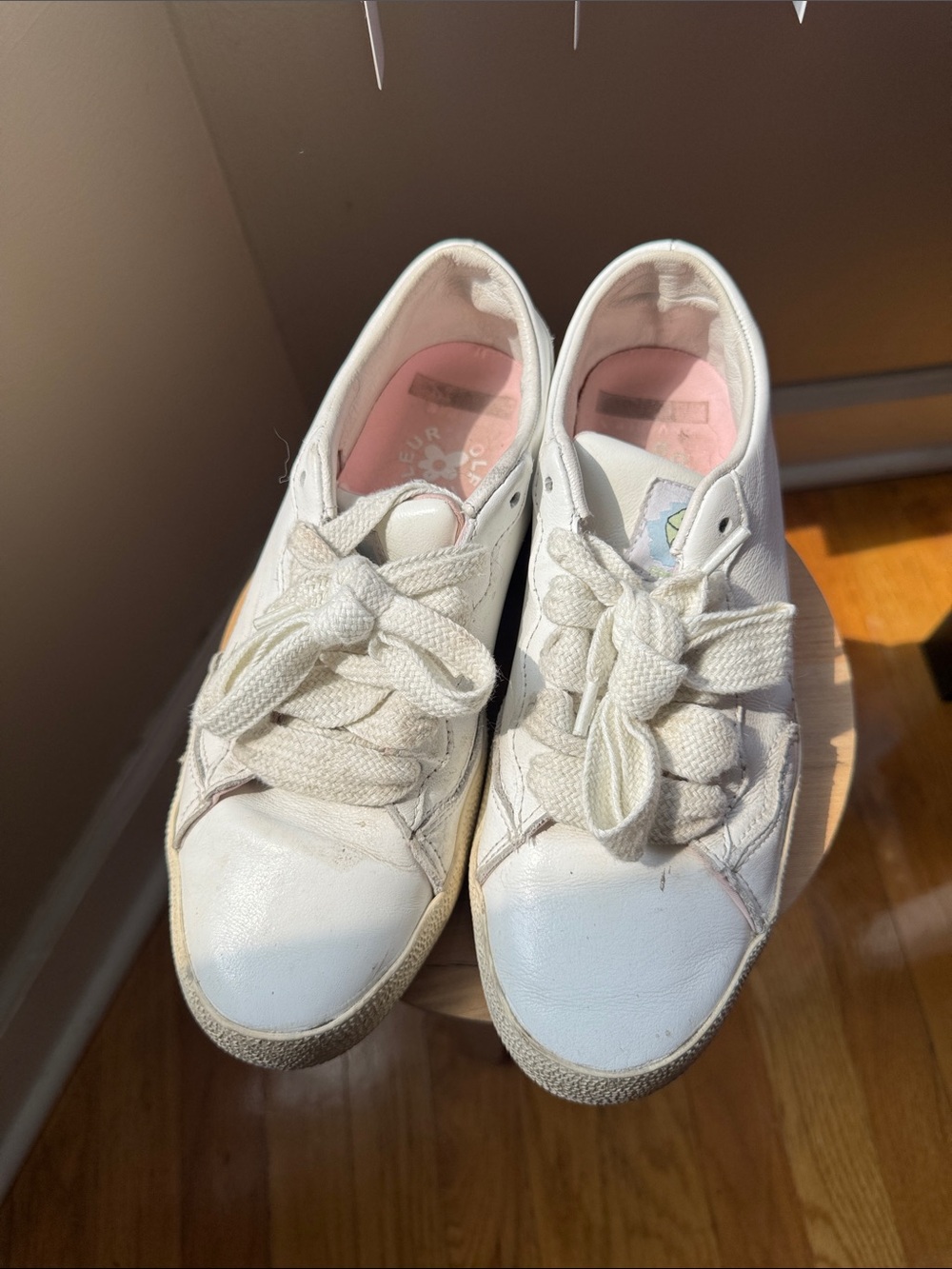 Golf Le Fleur White Sneakers with Pink Insoles